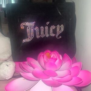 Juicy Couture Black Tote with Rhinestone Logo